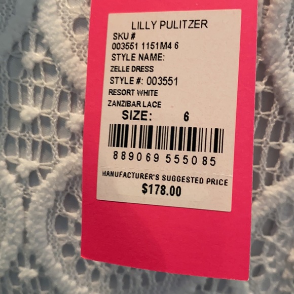 NWT Lilly Pulitzer white lace Zelle dress 6. - Picture 4 of 8